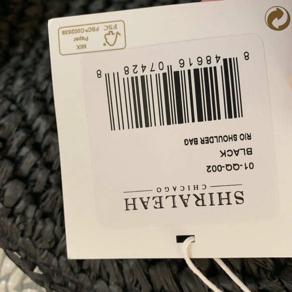 Shiraleah Rio woven straw circular shoulder bag purse snap close 19 in drop NEW - Picture 4 of 8